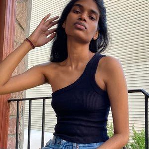 Urban Outfitters Ribbed One-Shoulder Crop Top